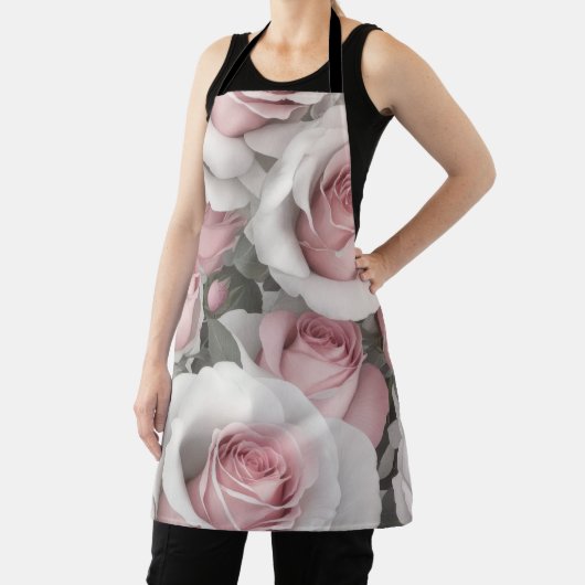 roze en witte rozen schort (Insitu)