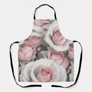 Roze en witte rozen schort