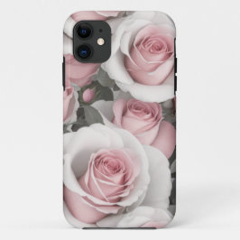 Roze en Witte Rozen Telefoon Case