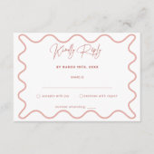 Roze en witte RSVP-kaart met witte rand Informatiekaartje (Voorkant)