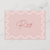 Roze en witte RSVP-kaart met witte rand Informatiekaartje (Achterkant)