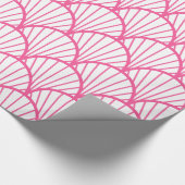 Roze en witte scallop patroon cadeaupapier (Hoek)