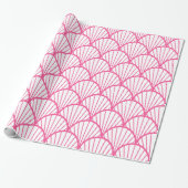 Roze en witte scallop patroon cadeaupapier (Uitgerold)