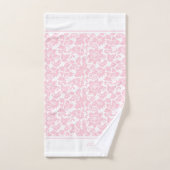 Roze en witte schade bad handdoek (Handdoek)