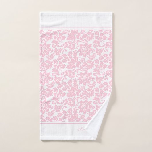 Roze en witte schade bad handdoek (Handdoek)