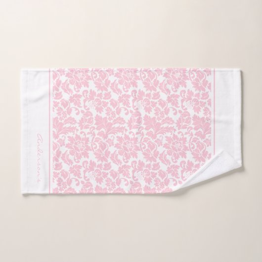 Roze en witte schade bad handdoek (Handdoek)