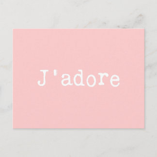 Roze en witte schrijfmachine J'adore Briefkaart