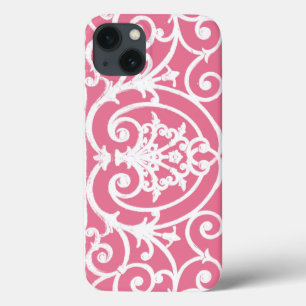 Roze en witte scrollwerk Case-Mate iPhone-hoes iPhone 13 Hoesje