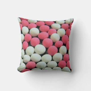 Roze en witte Snoepjes Patroon Kussen