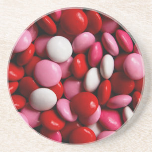 Roze en witte Snoepjes Patroon Zandsteen Onderzetter