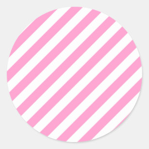 Roze en witte Snoepjes strepen. Ronde Sticker