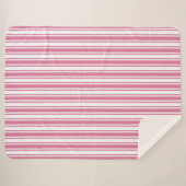 Roze en witte snoepjes strepen sherpa deken (Voorkant (horizontaal))