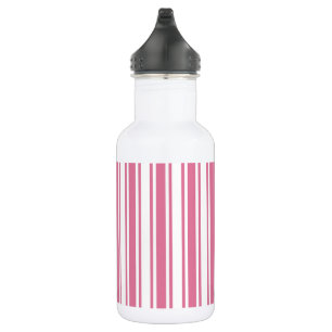 Roze en witte snoepjes strepen waterfles