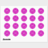 Roze en witte sparkle Faux Glitter Elke evenements Ronde Sticker (Vel)