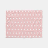 Roze en witte Star Patroon Fleece Deken (Voorkant (Horizontaal))