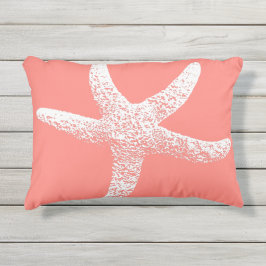 Roze en witte Starfish Outdoor Accent Pillow Buitenkussen