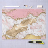 Roze en witte steen met Gold Glitter Agate Tissuepapier (Craft)
