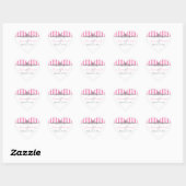 Roze en Witte Sticker met streping (Vel)