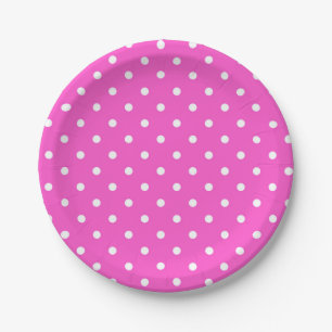 Roze en witte stip moderne glamour papieren bordje