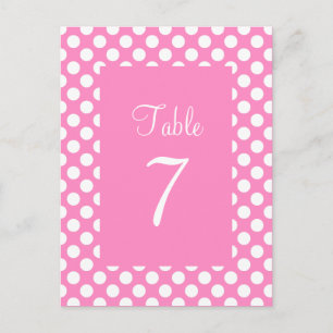 Roze en Witte Stip Tafel Nummer Ansichtkaart Briefkaart