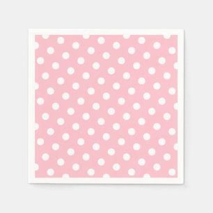 Roze en witte stippen servet