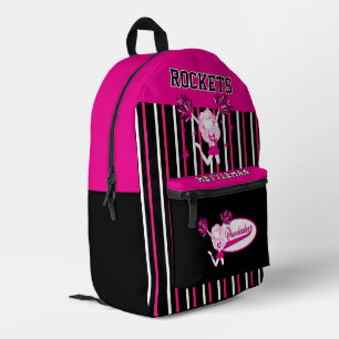 Roze en witte streep cheerleader meisje bedrukte rugzak