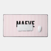 Roze en witte streep gepersonaliseerde moderne ele bureaumat (Keyboard & Muis)