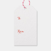 Roze en witte streep Kerstmis Groet Cadeaulabel (Achterkant)
