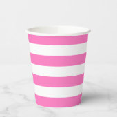 Roze en Witte Streep Papieren beker (Links)