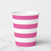 Roze en Witte Streep Papieren beker (Achterkant)