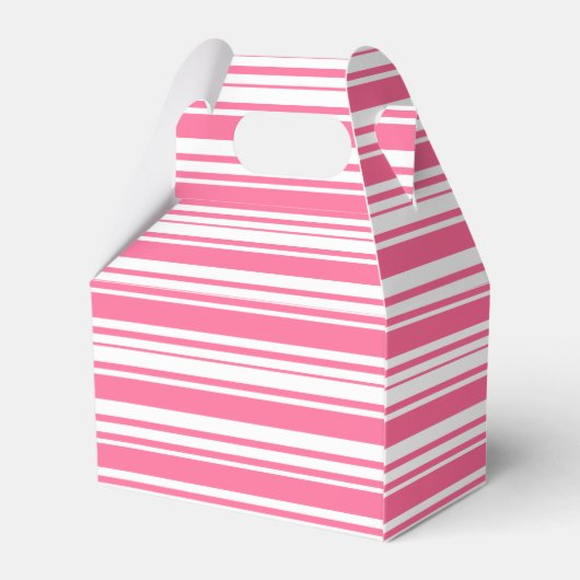 Roze en witte strepen Bruiloft Party Box Bedankdoosjes (Achterkant)