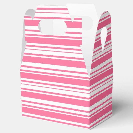 Roze en witte strepen Bruiloft Party Box Bedankdoosjes (Geopend)