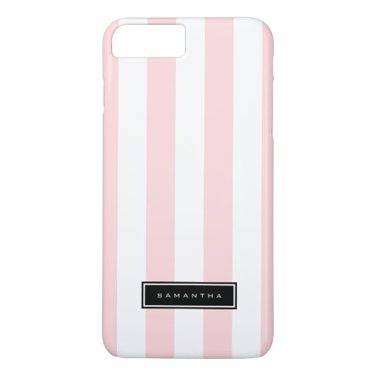 Roze en witte strepen Case-Mate iPhone case (Achterkant)