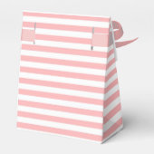 Roze en witte strepen gepersonaliseerde bruiloft g bedankdoosjes (Achterkant)