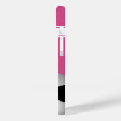 Roze en witte strepen Jersey Voetbal Case-Mate iPhone Case (Achterkant / Links)