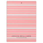 Roze en witte strepen klembord (Achterkant)