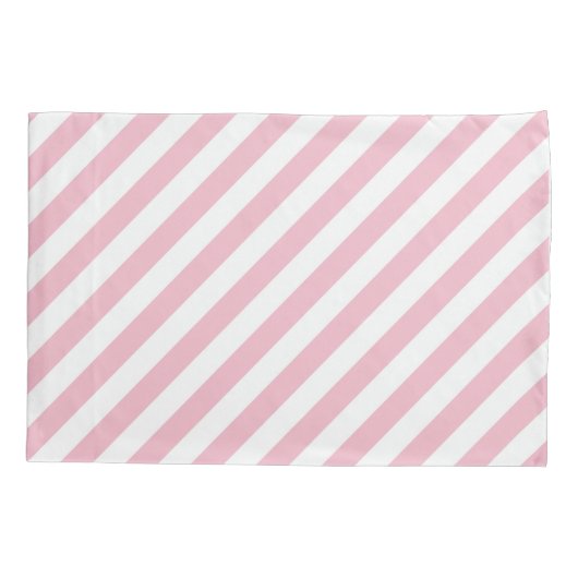 Roze en witte strepen kussensloop (Achterkant)