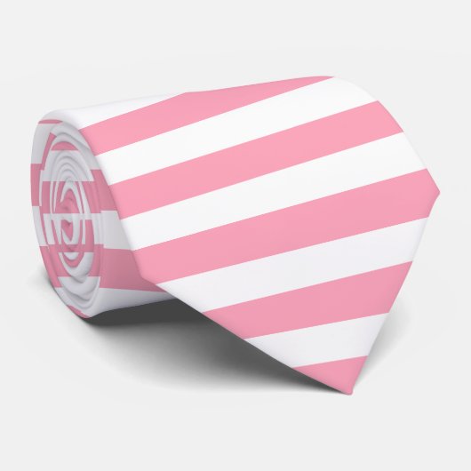 Roze en witte strepen met nautische ankerStropdas Stropdas (Opgerold)