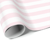 Roze en witte strepen Schattige Girly Cadeaupapier (Rol Hoek)