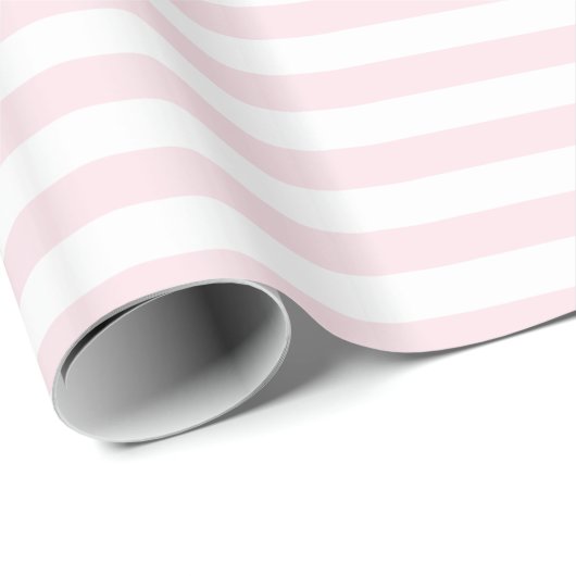 Roze en witte strepen Schattige Girly Cadeaupapier (Rol Hoek)