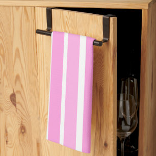 Roze en witte strepen theedoek