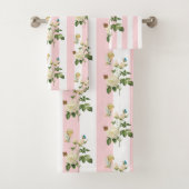 Roze en Witte Stripe Bathroom-handdoekjes Angel Bad Handdoek (Insitu)