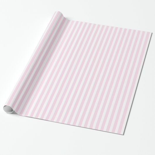 Roze en witte strips cadeaupapier (Uitgerold)