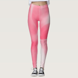 Roze en witte stropdas-kleurstof leggings