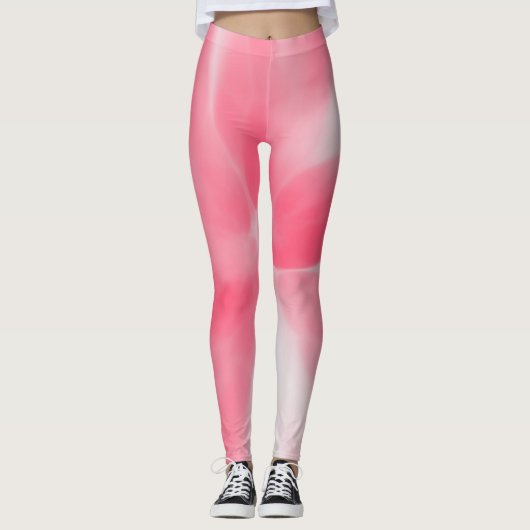 Roze en witte stropdas-kleurstof leggings (Voorkant)