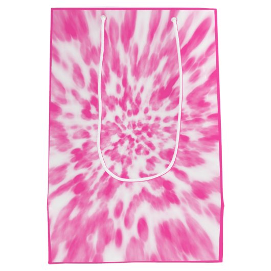 roze en witte stropdas medium cadeauzakje (Achterkant)