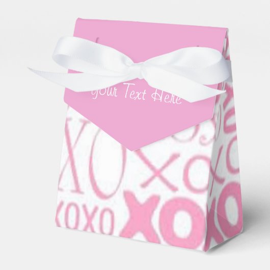 Roze en witte struikgewas en Kisses Pattern Favor  Bedankdoosjes (Voorkant Zijde)