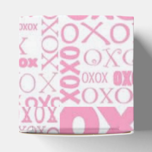 Roze en witte struikgewas en Kisses Pattern Heart  Bedankdoosjes (Bovenkant)