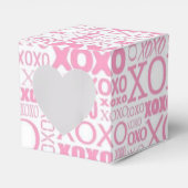 Roze en witte struikgewas en Kisses Pattern Heart  Bedankdoosjes (Voorkant Zijde)