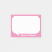 Roze en witte Talk Bubble aanpassen Post-it® Notes (Voorkant)